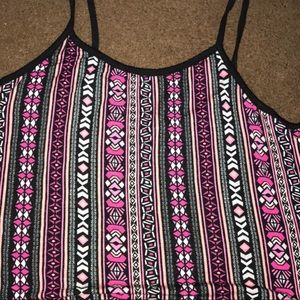 NEW Pink Tribal Crop Top w/ open string sides